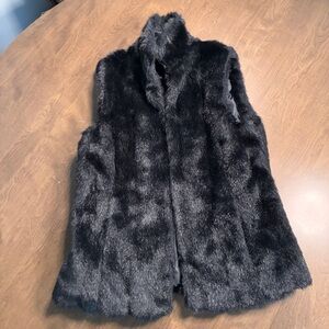 Chaps Denim Womens Faux Fur Vest Medium